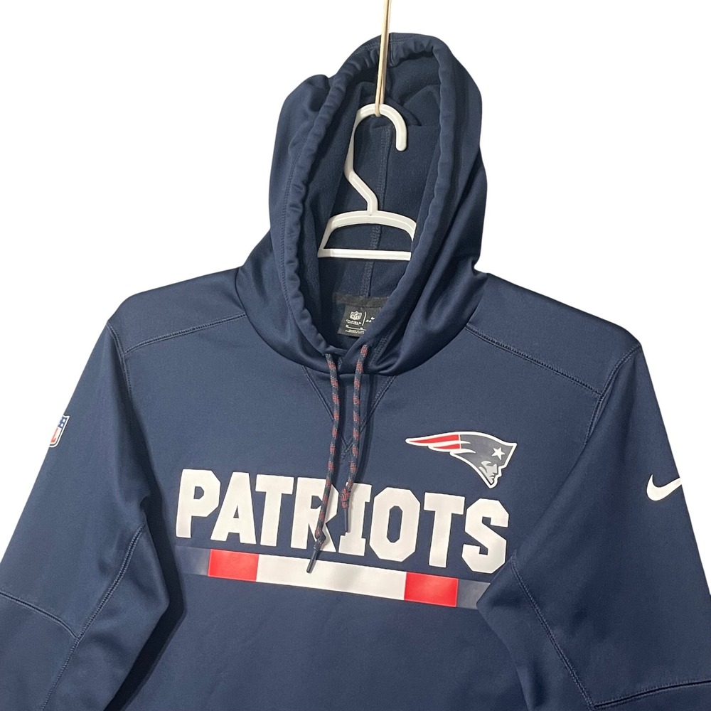 New England‎ Patriots Dri-FIT Hoodie Mens Medium Nike NFL Navy Blue Pullover